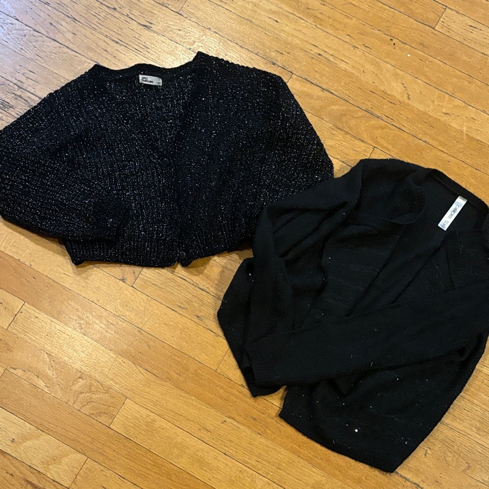 Set black sparkly shrug sweaters girls 10/12